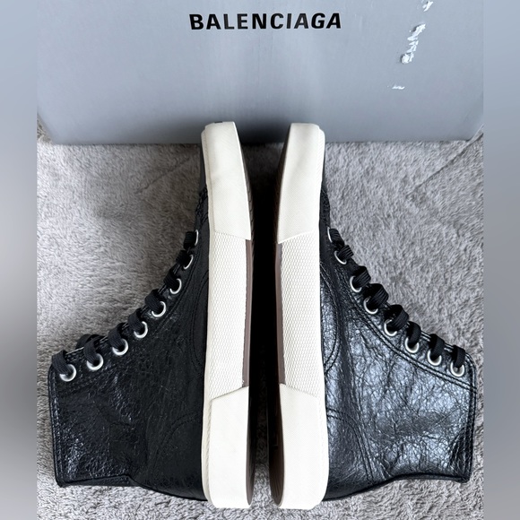 BALENCIAGA Paris Leather High Top Sneakers - Picture 9 of 12